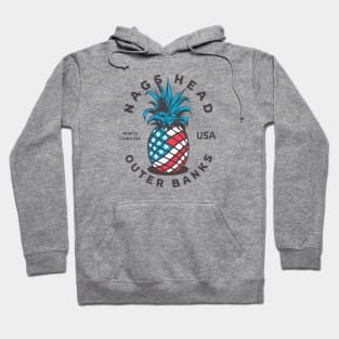 Nags Head, NC Summertime Vacationing Patriotic Pineapple Hoodie